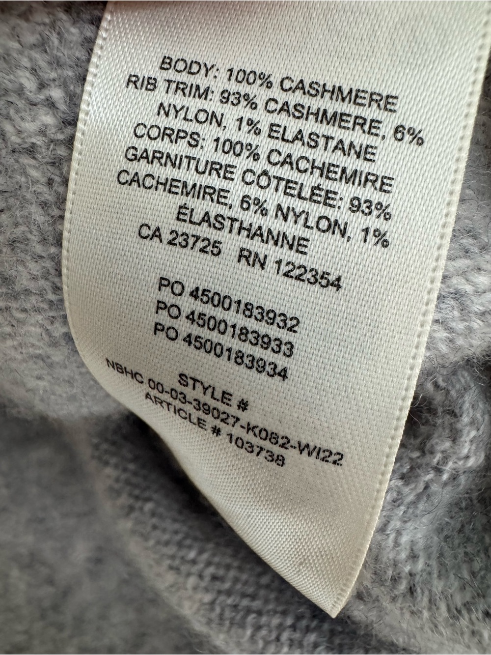 Aritzia the group babaton light grey cashmere hoodie sweater - Picture 5 of 5